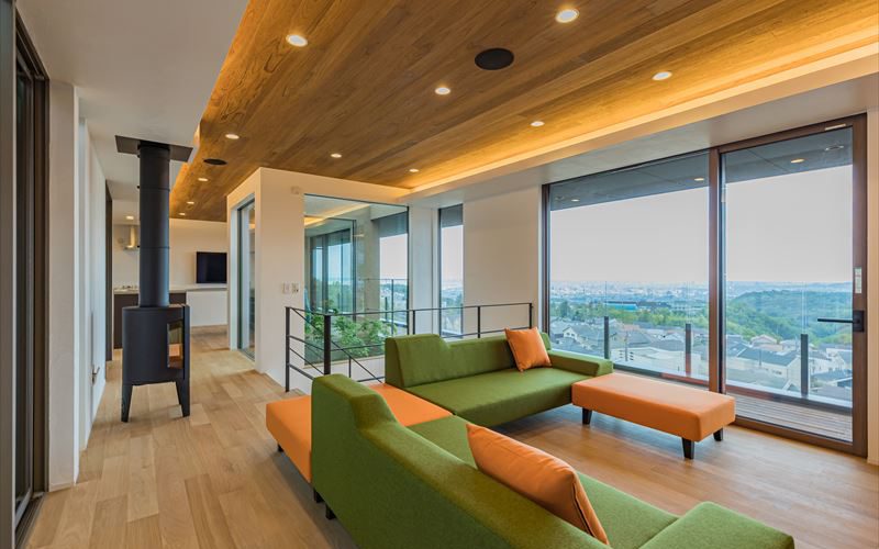 WHALE HOUSEの施工事例_2階リビング_SE構法