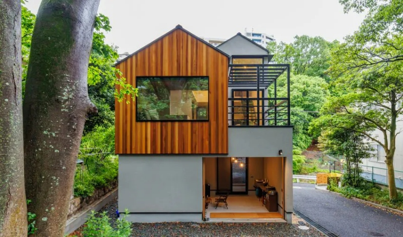 WHALE HOUSEの施工事例04_別荘みたいなリビング_SE構法